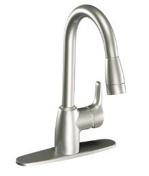 CFG Baystone Single Handle Kitchen Faucet with Pull Down Sprayer  - Stainless Steel