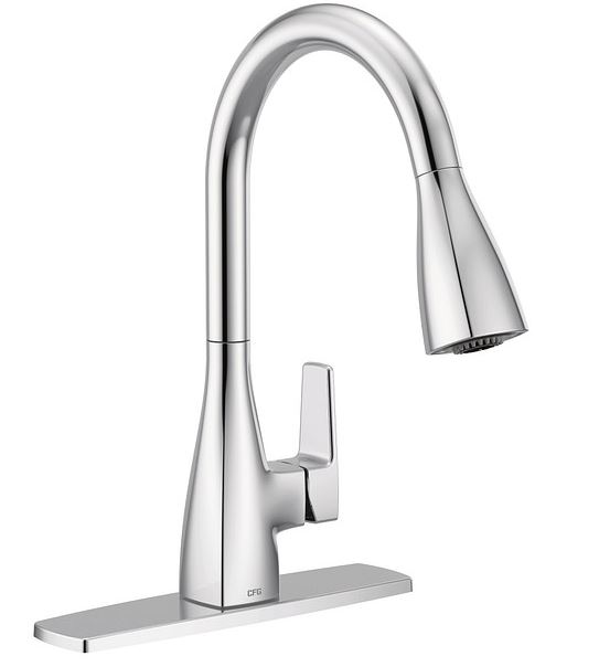 CFG Slate Single Handle Kitchen Faucet with Pull Down Sprayer - Chrome