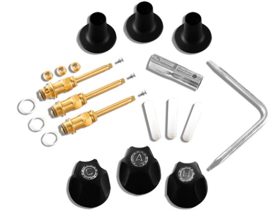 Pfister Tub & Shower Rebuild Kit - For 3 Handle Verve Faucets - Matte Black