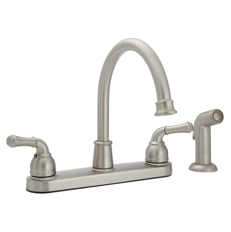 Banner Two Handle Kitchen Faucet - Satin Nickel - With Spray