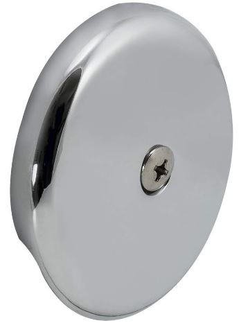 1 Hole Blank Overflow Plate - Chrome