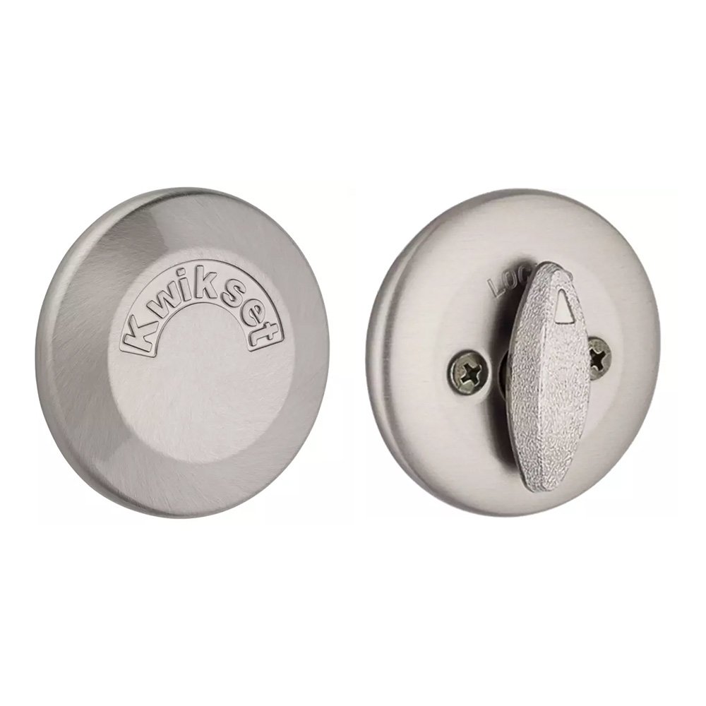 Kwikset 667 One Sided Deadbolt with Back Plate - Satin Nickel