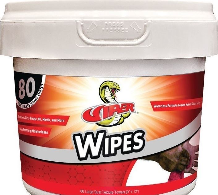 VIPER WATERLESS HAND WIPES 80 COUNT