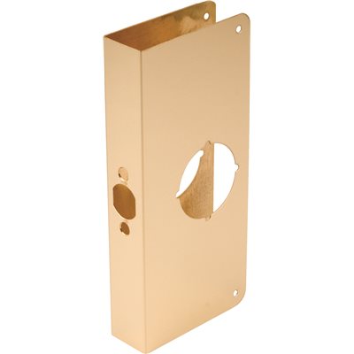 Door Lock Reinforcer - 1-3/4" x 9" - Polished Brass