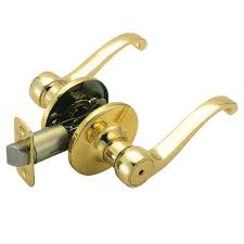 Economy Scroll Privacy Lever - Polished Brass