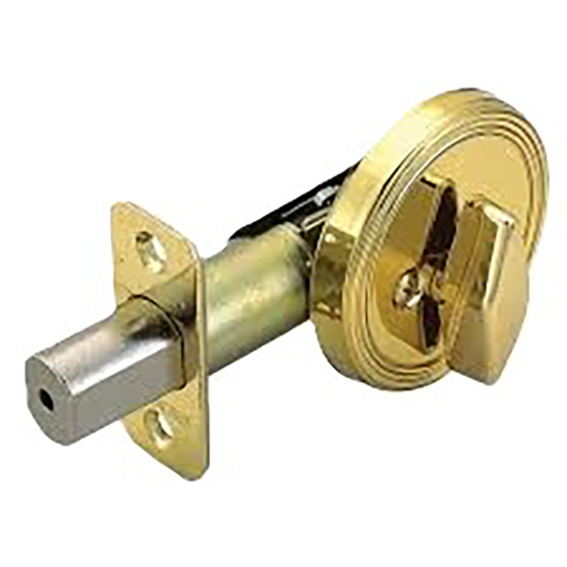 Economy One Sided Deadbolt - Polished Brass