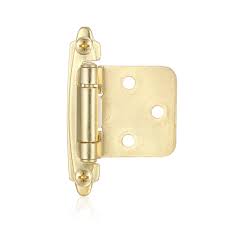 Flush Cabinet Door Hinge - Polished Brass