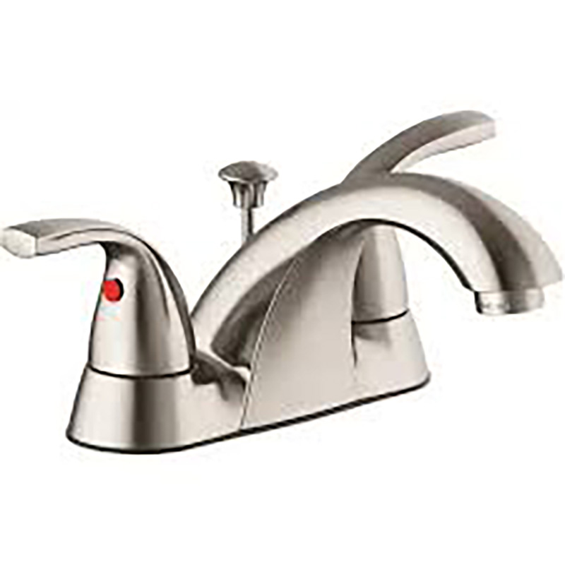 Two Handle Bathroom Faucet - Satin Nickel - Without Pop-Up