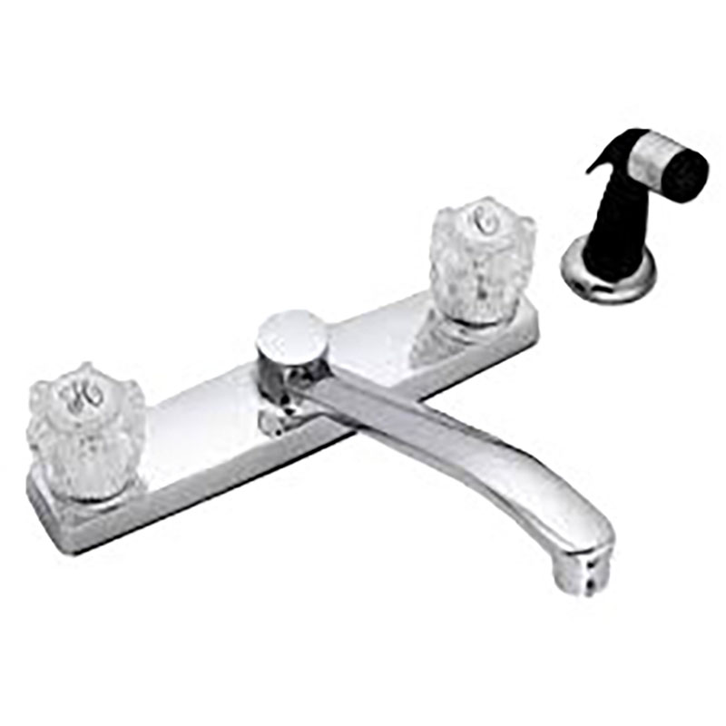 Banner Two Handle Kitchen Faucet - Chrome - With Spray