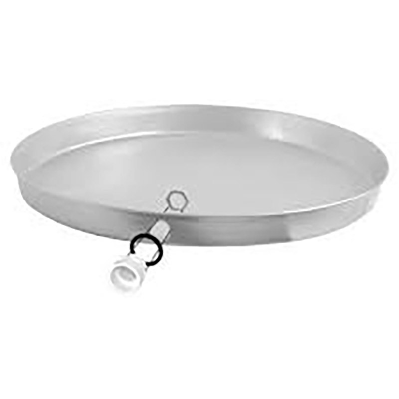 22" ID Aluminum Water Heater Drain Pan with PVC Fitting