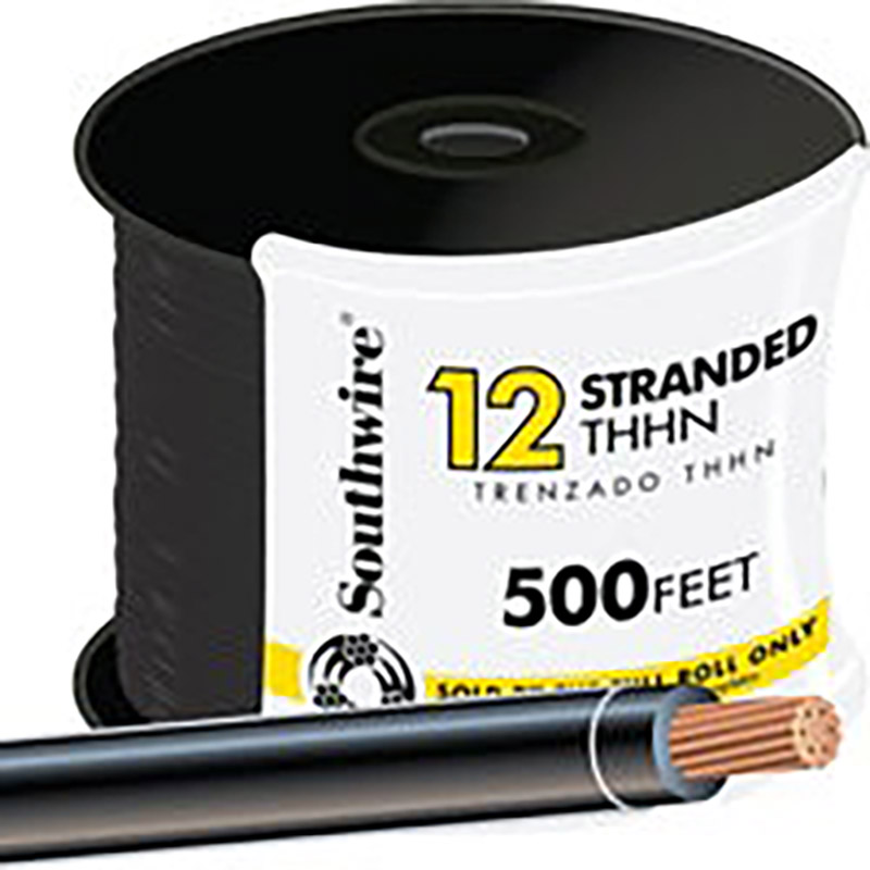 #12 x 500' AWG Black Stranded THHN Electrical Wire