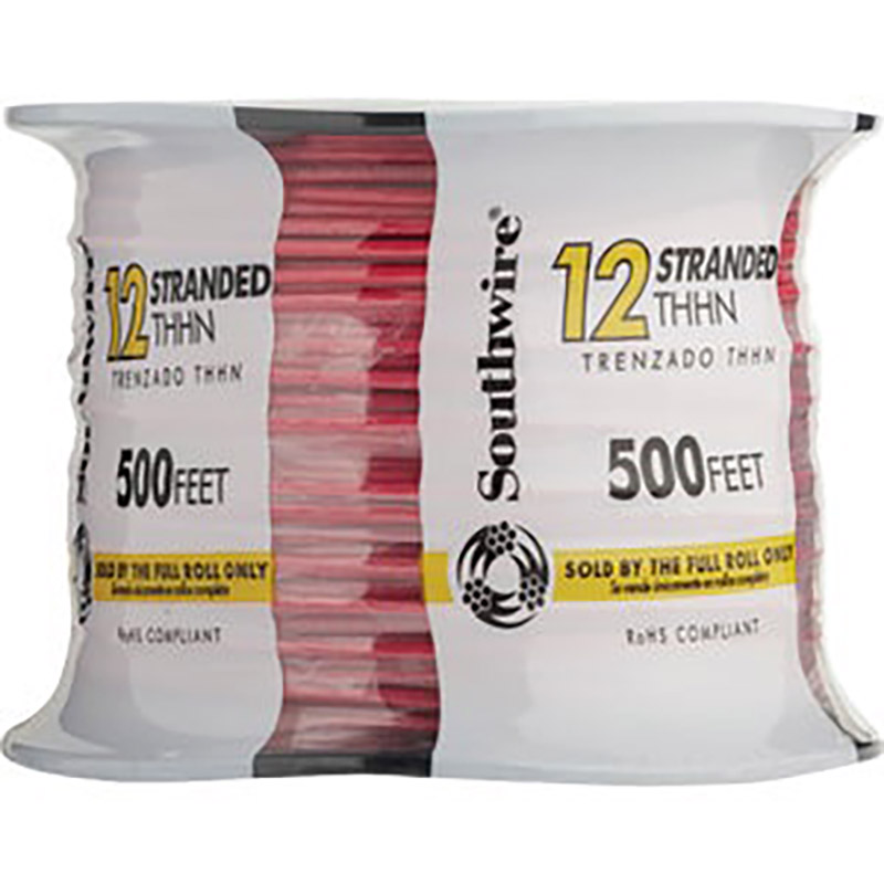 #12 x 500' AWG Red Stranded THHN Electrical Wire