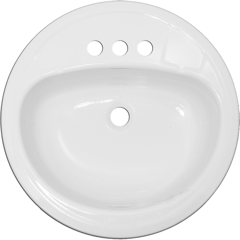 19" Round Bathroom Sink - White